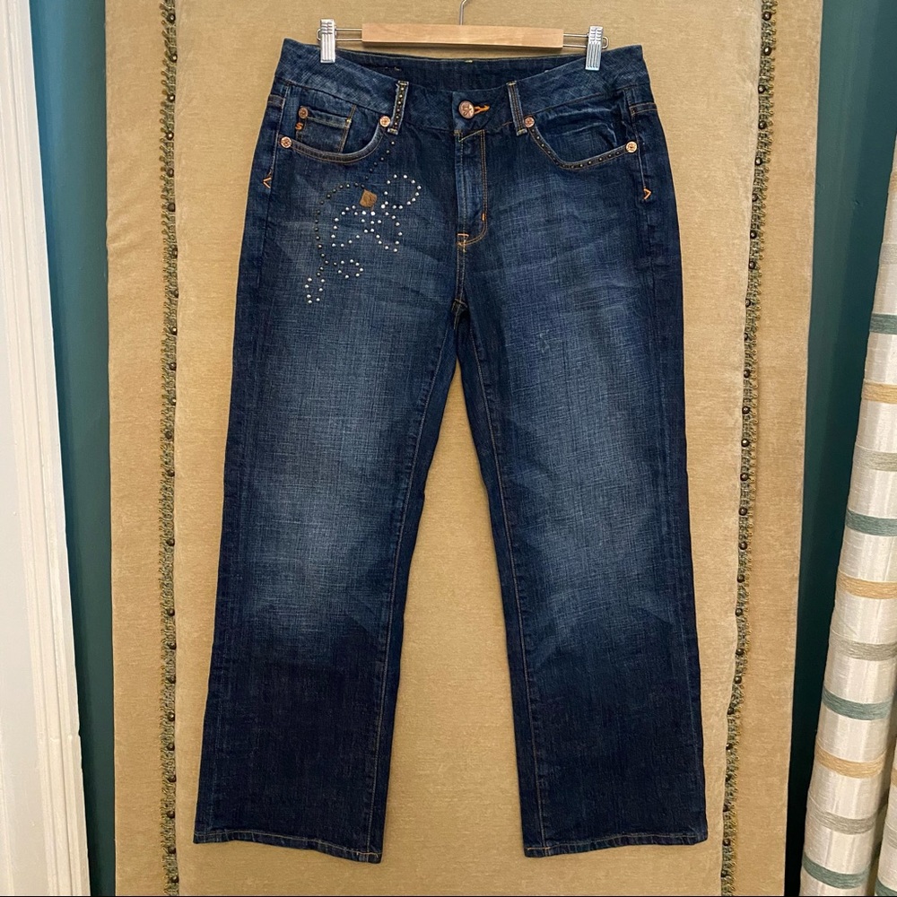 Seven7 Dark Blue Ankle Jeans with Studded Detail
